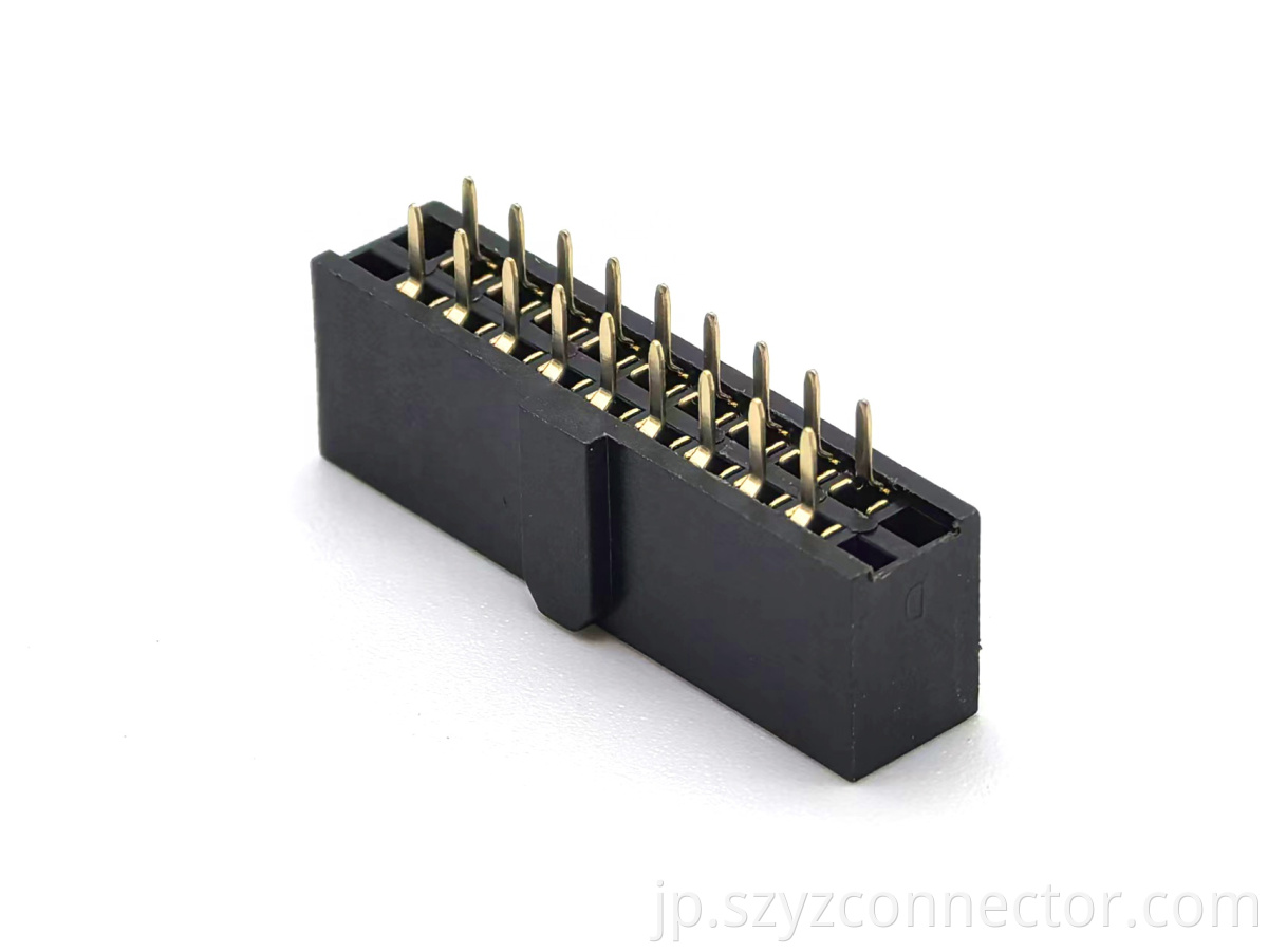 2.54mm Pitch Female Header Connector Dual Row Straight Pin numbers 1, 2, 21, and 22 are left open H:8.5mm U-TYPE 2*11P